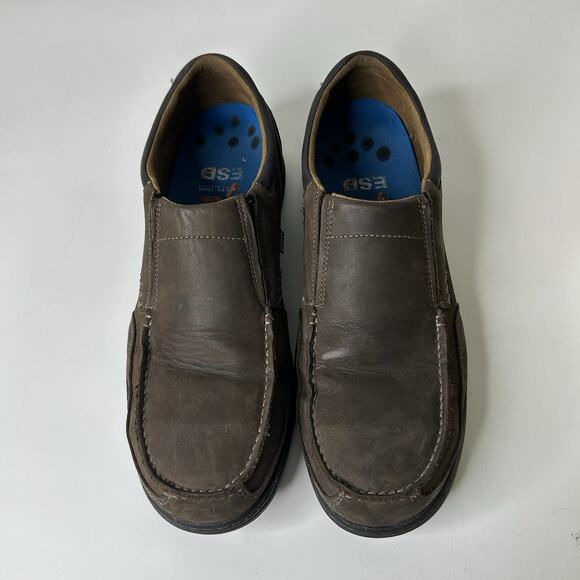 Timberland PRO Men's 12 M Branston Alloy Safety Toe Slip-On ESD Brown Moc 91694 - Picture 3 of 10